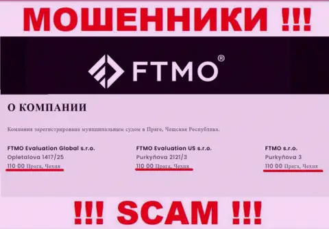 ФТМО - это типичный лохотрон, адрес регистрации организации - ложный