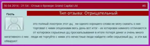 Мошеннические манипуляции в GrandCapital Net с котировками валютных пар