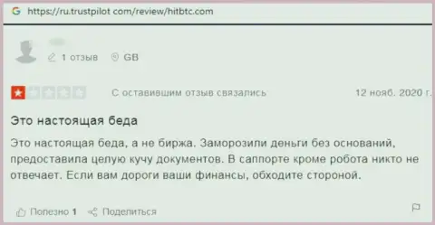 Негативный честный отзыв, направленный в адрес противоправно действующей конторы ХитБТС