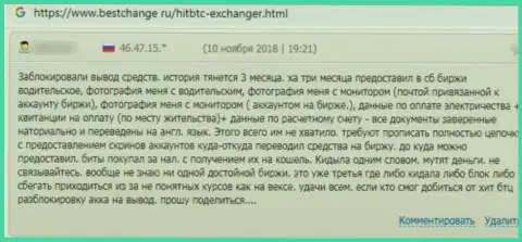 Кидалово на финансовые средства - это высказывание жертвы об Hit BTC