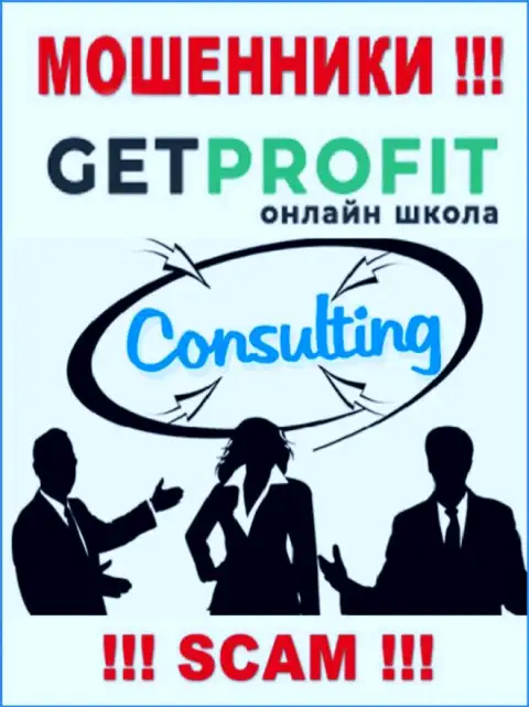 Consulting - конкретно в этом направлении оказывают услуги internet обманщики Get Profit