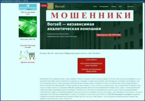 Borsell Ru - это МОШЕННИКИ !!! Прикарманивают финансовые активы лохов (обзор)