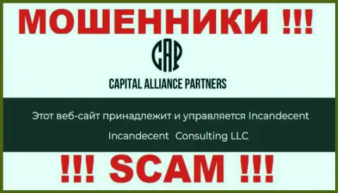 Юридическим лицом, управляющим шулерами Capital Alliance Partners, является Consulting LLC