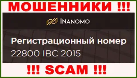 Регистрационный номер компании Inanomo: 22800 IBC 2015