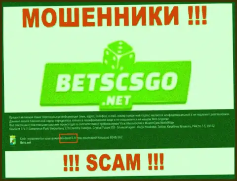 BetsCSGO - это МОШЕННИКИ ! Владеет данным лохотроном Gradient B.V.