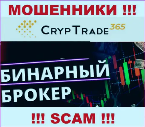 Cryp Trade365 обманывают, предоставляя противозаконные услуги в области Брокер бинарных опционов