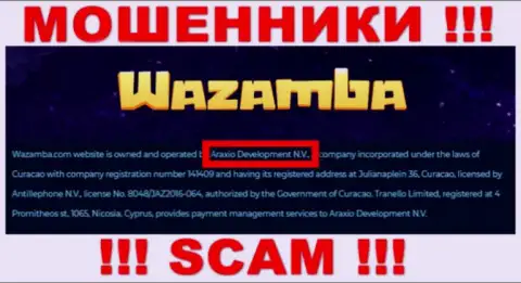 Вазамба Ком - это интернет ворюги, а руководит ими Араксио Девелопмент Н.В.