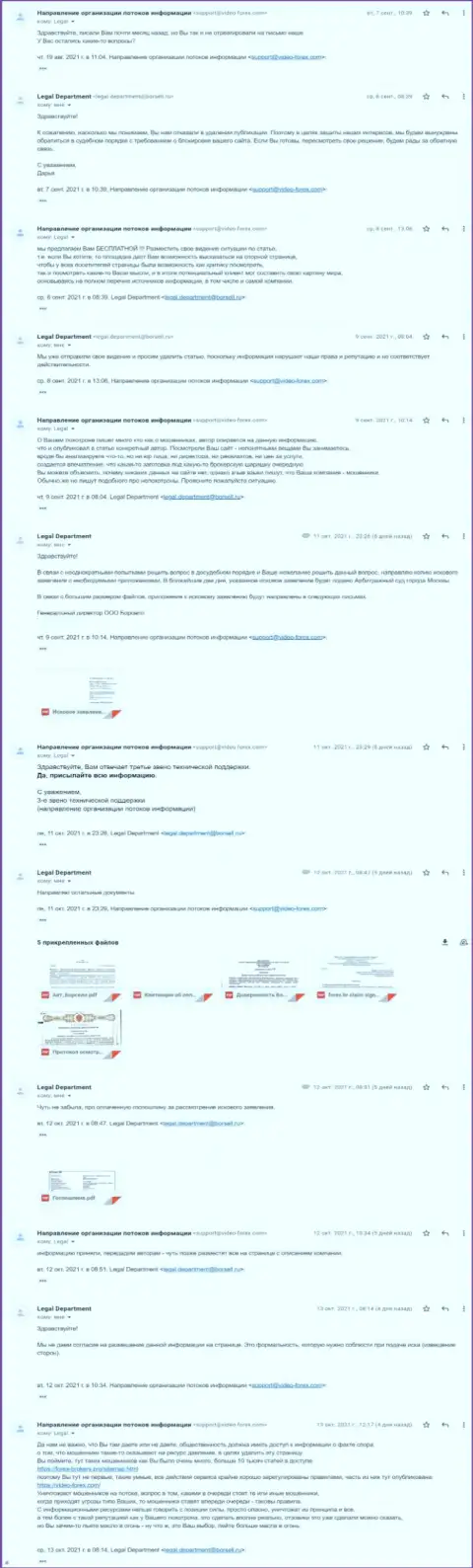 Продолжение переписки с представителями лохотронщиков Borsell Ru